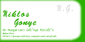 miklos gonye business card